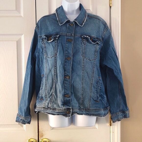 Universal Thread Jackets & Blazers - Universal Thread  distressed jean jacket   Sz L